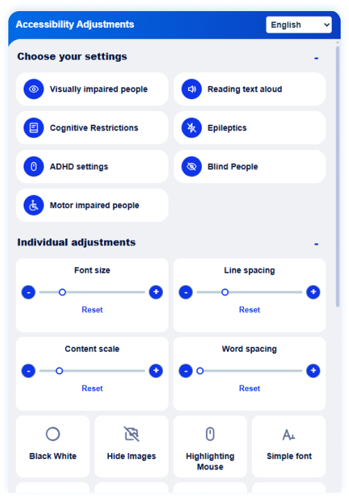 Accessibility widget