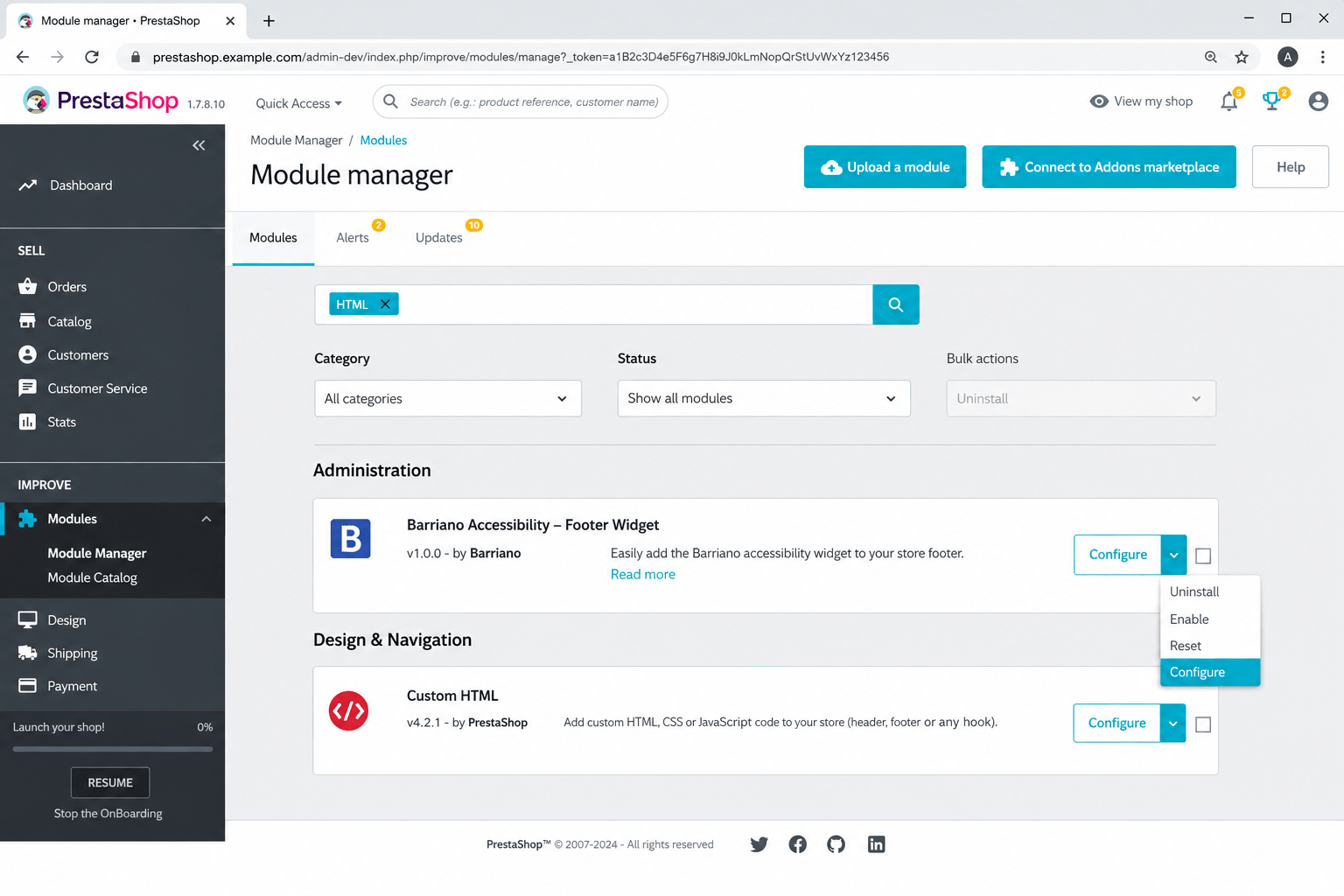 Prestashop step 1