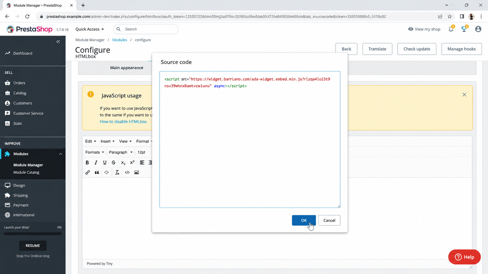Prestashop step 2